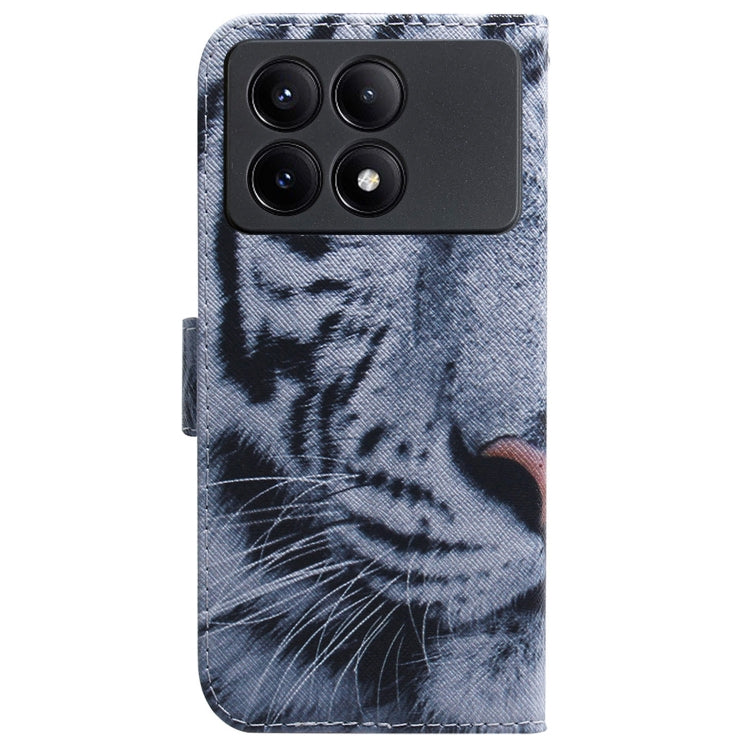 For Xiaomi Redmi K70E / Poco X6 Pro Coloured Drawing Flip Leather Phone Case(Tiger) - Xiaomi Cases by buy2fix | Online Shopping UK | buy2fix