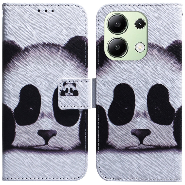 For Xiaomi Redmi Note 13 4G Global Coloured Drawing Flip Leather Phone Case(Panda) - Xiaomi Cases by buy2fix | Online Shopping UK | buy2fix