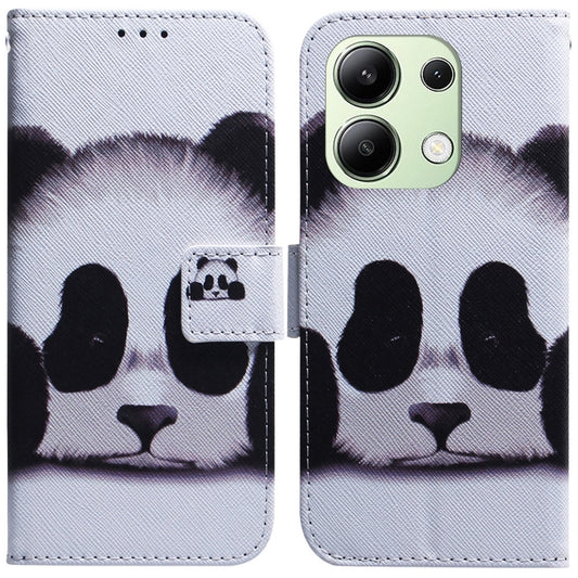 For Xiaomi Redmi Note 13 4G Global Coloured Drawing Flip Leather Phone Case(Panda) - Xiaomi Cases by buy2fix | Online Shopping UK | buy2fix