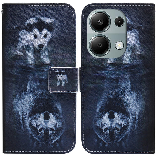 For Xiaomi Redmi Note 13 Pro 4G Coloured Drawing Flip Leather Phone Case(Wolf and Dog) - Xiaomi Cases by buy2fix | Online Shopping UK | buy2fix
