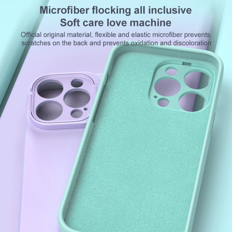 For iPhone 14 Pro Liquid Silicone Lens Holder Phone Case(Pink) - iPhone 14 Pro Cases by buy2fix | Online Shopping UK | buy2fix