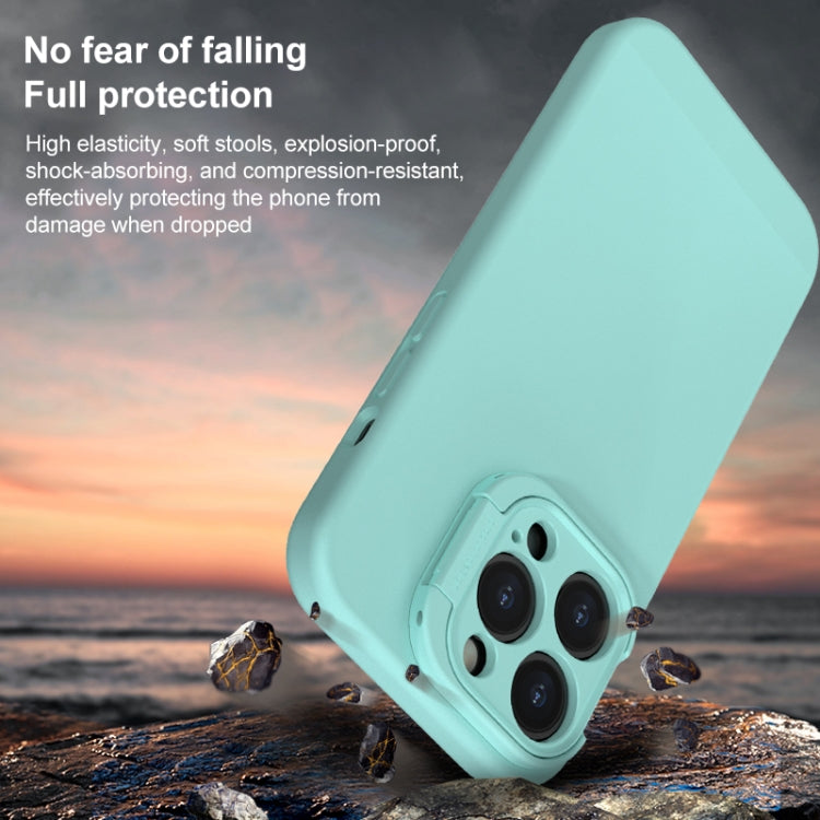 For iPhone 14 Pro Liquid Silicone Lens Holder Phone Case(Pink) - iPhone 14 Pro Cases by buy2fix | Online Shopping UK | buy2fix
