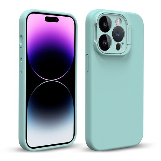 For iPhone 14 Pro Max Liquid Silicone Lens Holder MagSafe Phone Case(Green) - iPhone 14 Pro Max Cases by buy2fix | Online Shopping UK | buy2fix