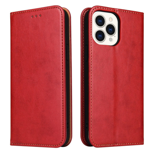 For iPhone 15 Pro Max Fierre Shann PU Genuine Leather Texture Phone Case(Red) by FIERRE SHANN