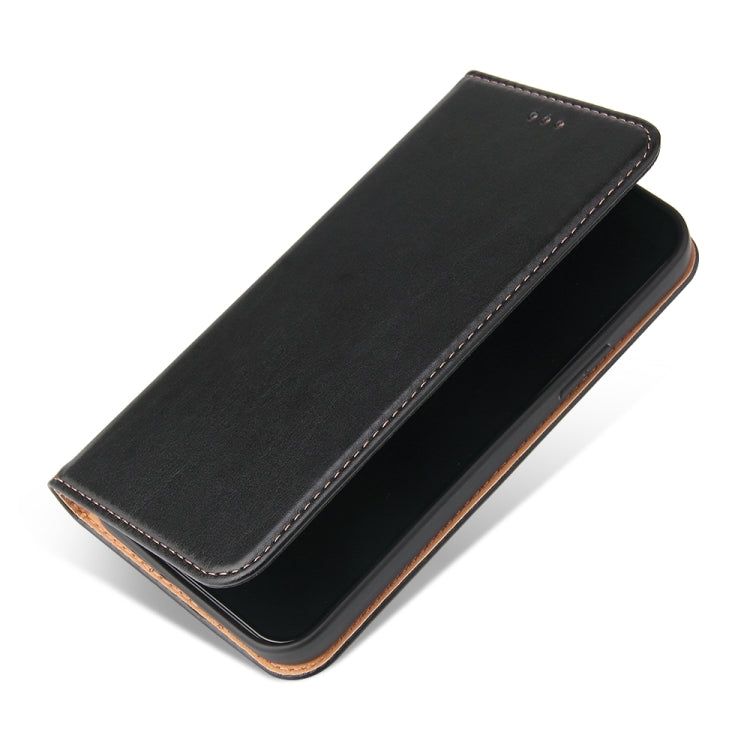 For iPhone 15 Fierre Shann PU Genuine Leather Texture Phone Case(Black) - iPhone 15 Cases by FIERRE SHANN | Online Shopping UK | buy2fix
