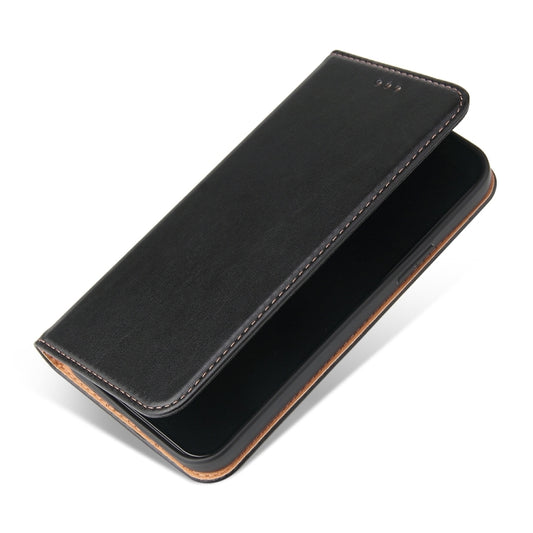 For iPhone 15 Fierre Shann PU Genuine Leather Texture Phone Case(Black) - iPhone 15 Cases by FIERRE SHANN | Online Shopping UK | buy2fix