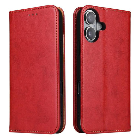 For iPhone 17 Fierre Shann PU Genuine Leather Texture Phone Case(Red) - iPhone 17 Cases by FIERRE SHANN | Online Shopping UK | buy2fix