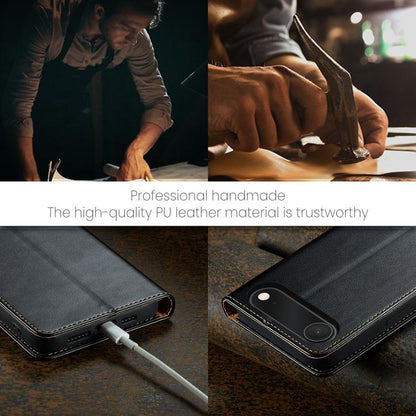 For iPhone 17 Air Fierre Shann PU Genuine Leather Texture Phone Case(Black) - iPhone 17 Air Cases by FIERRE SHANN | Online Shopping UK | buy2fix