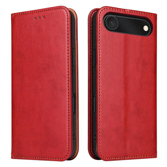 For iPhone Air Fierre Shann PU Genuine Leather Texture Phone Case(Red)