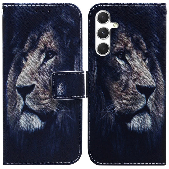 For Samsung Galaxy S24+ 5G Coloured Drawing Flip Leather Phone Case(Lion)