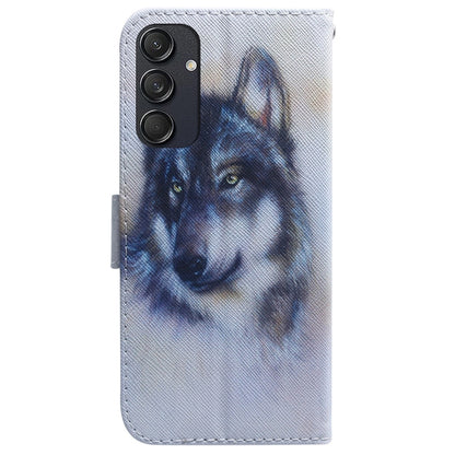 For Samsung Galaxy M55 Coloured Drawing Flip Leather Phone Case(White Wolf) by buy2fix