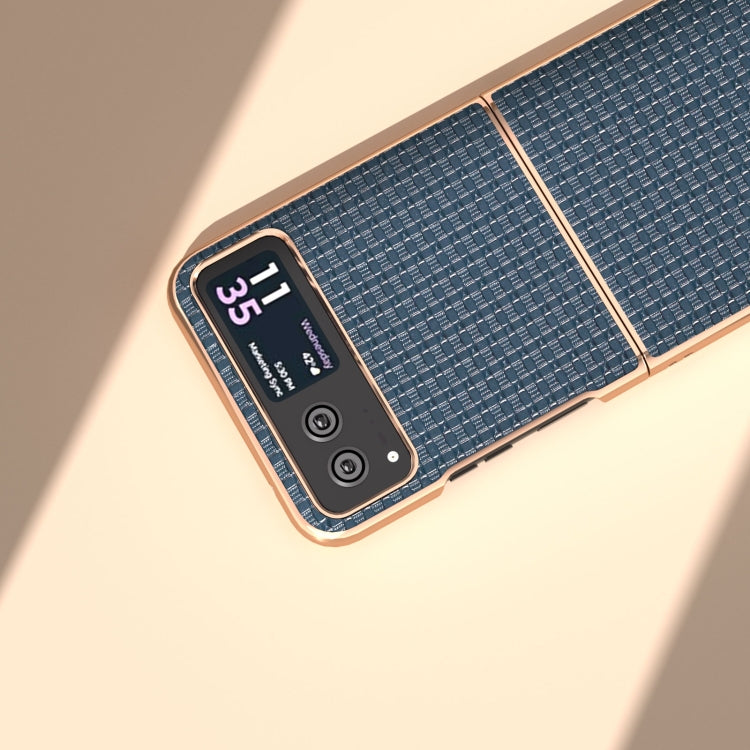 For Motorola Razr 40 Genuine Leather Luxury Series Nano Plating Phone Case(Royal Blue) by buy2fix