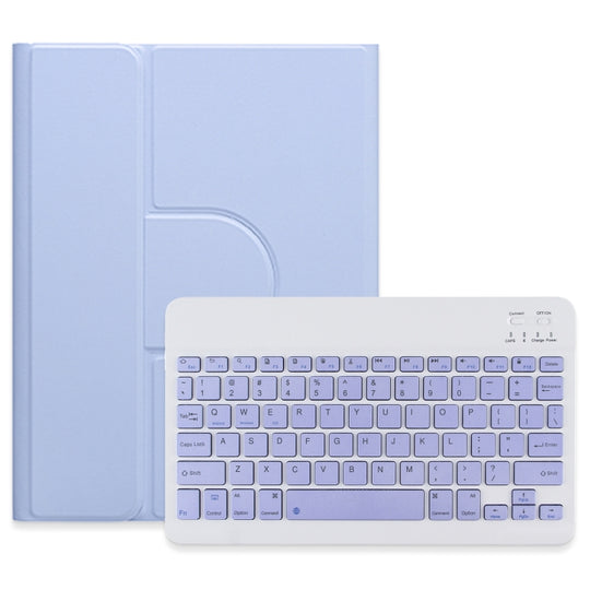 For iPad 10th Gen 10.9 2022 Square Button 360 Degree Rotatable Bluetooth Keyboard Leather Case(Light Purple)