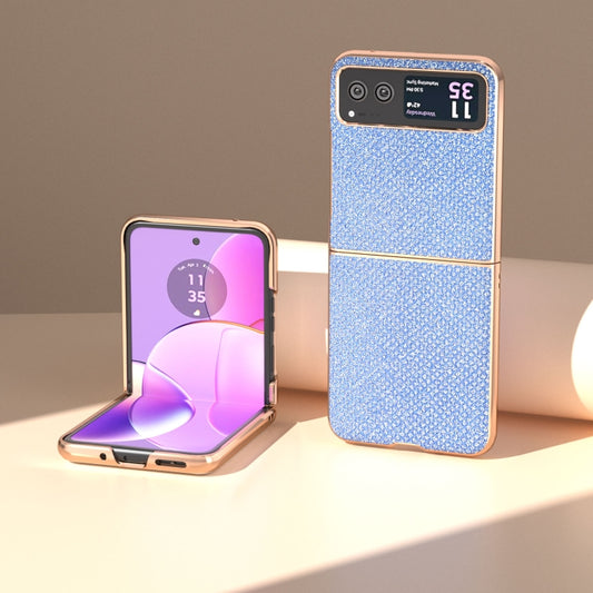 For Motorola Razr 40 Nano Plating Diamond Texture Phone Case(Blue) by buy2fix