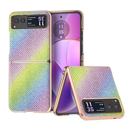 For Motorola Razr 40 Nano Plating Diamond Texture Phone Case(Rainbow) by buy2fix