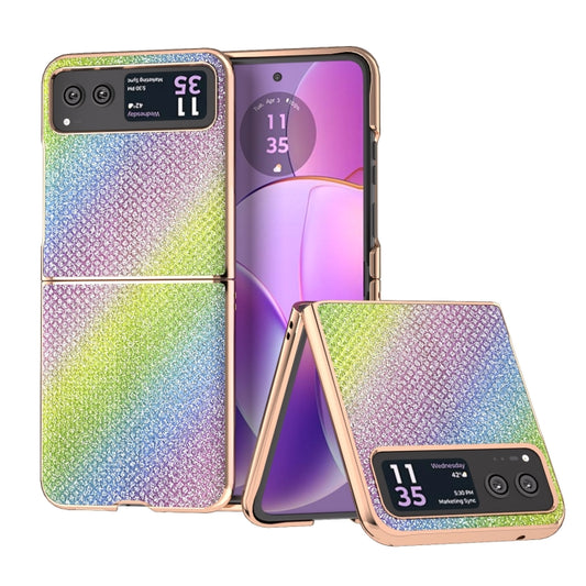 For Motorola Razr 40 Nano Plating Diamond Texture Phone Case(Rainbow) by buy2fix