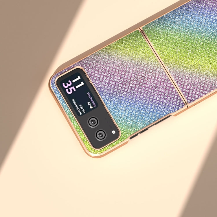 For Motorola Razr 40 Nano Plating Diamond Texture Phone Case(Rainbow) by buy2fix
