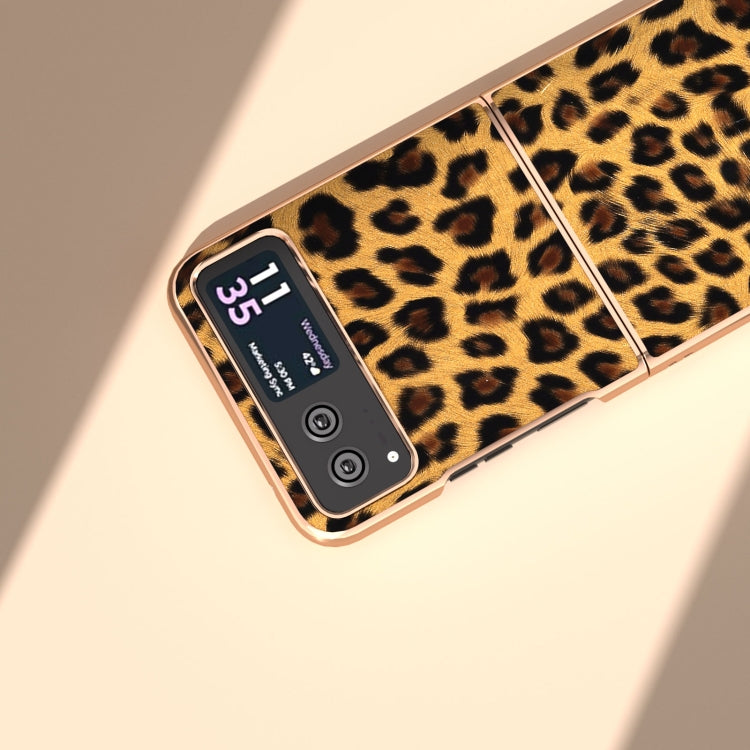 For Motorola Razr 40 Nano Plating Leopard Print Phone Case(Gold) by buy2fix
