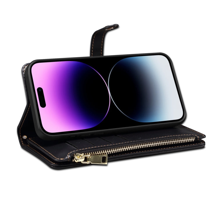 For iPhone 15 Pro ESEBLE Star Series Lanyard Zipper Wallet RFID Leather Case(Black) - iPhone 15 Pro Cases by ESEBLE | Online Shopping UK | buy2fix