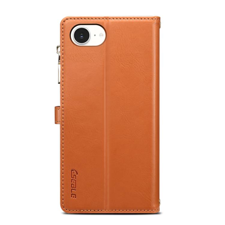 For iPhone 16e ESEBLE Star Series Lanyard Zipper Wallet RFID Leather Case(Brown) - iPhone 16e Cases by ESEBLE | Online Shopping UK | buy2fix