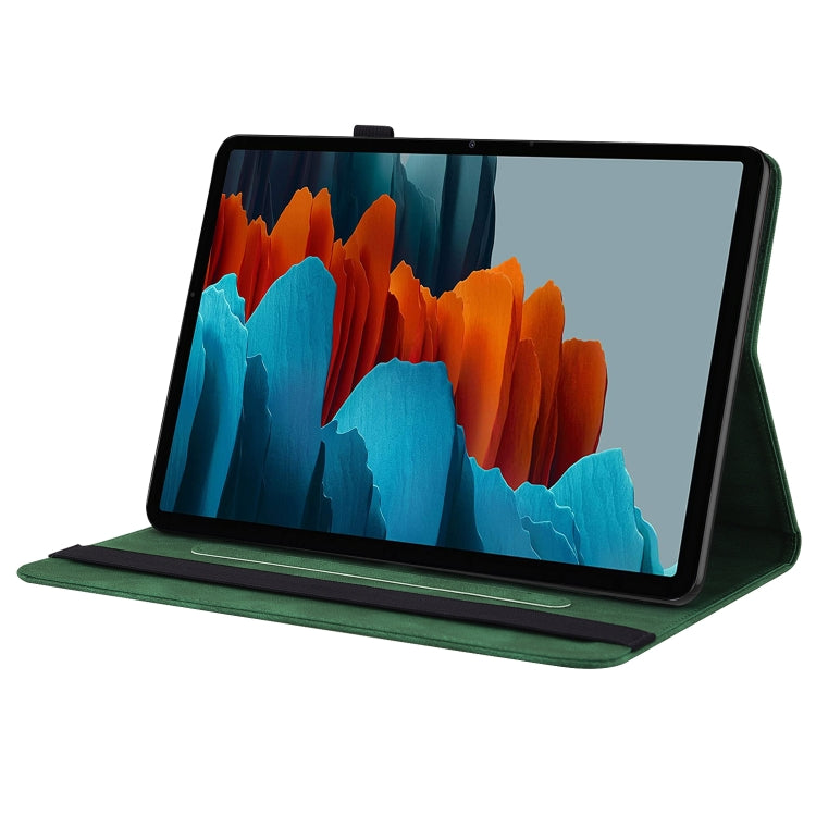 For Samsung Galaxy Tab S7+/S7 FE/S8+ Butterfly Flower Embossed Leather Tablet Case(Green) by buy2fix