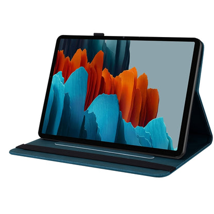 For Samsung Galaxy Tab S7+/S7 FE/S8+ Butterfly Flower Embossed Leather Tablet Case(Blue) by buy2fix