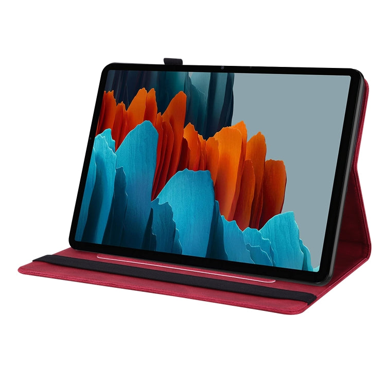 For Samsung Galaxy Tab S7+/S7 FE/S8+ Butterfly Flower Embossed Leather Tablet Case(Red) - Tab S7+ T970 / T976B by buy2fix | Online Shopping UK | buy2fix