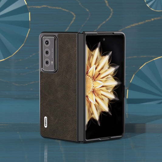 For Honor Magic V2 ABEEL Dream Litchi Texture PU Phone Case(Khaki) - Honor Cases by buy2fix | Online Shopping UK | buy2fix