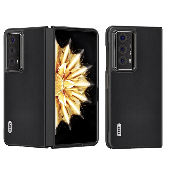 For Honor Magic V2 ABEEL Genuine Leather Xiaoya Series Phone Case(Black)
