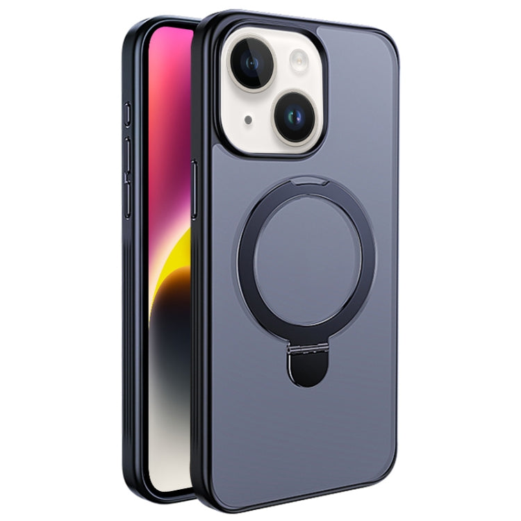 For iPhone 14 Multifunctional MagSafe Holder Phone Case(Black) - iPhone 14 Cases by buy2fix | Online Shopping UK | buy2fix