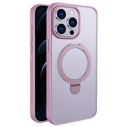 For iPhone 12 Pro Max Multifunctional MagSafe Holder Phone Case(Pink) by buy2fix