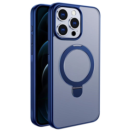 For iPhone 12 Pro Max Multifunctional MagSafe Holder Phone Case(Blue) - iPhone 12 Pro Max Cases by buy2fix | Online Shopping UK | buy2fix