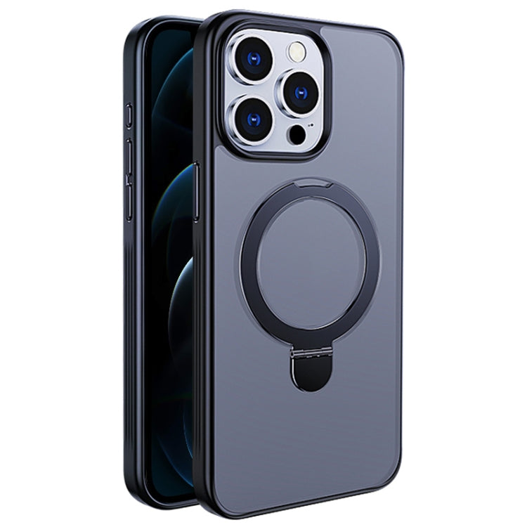 For iPhone 12 Pro Multifunctional MagSafe Holder Phone Case(Black) by buy2fix