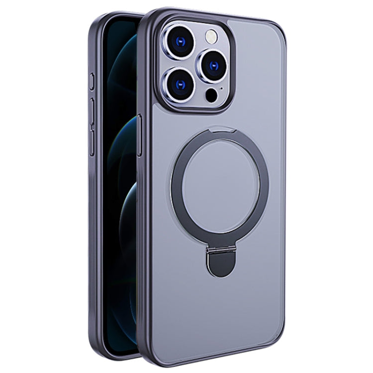 For iPhone 12 Pro Multifunctional MagSafe Holder Phone Case(Grey) - iPhone 12 / 12 Pro Cases by buy2fix | Online Shopping UK | buy2fix
