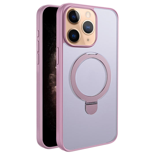 For iPhone 11 Pro Max Multifunctional MagSafe Holder Phone Case(Pink) by buy2fix