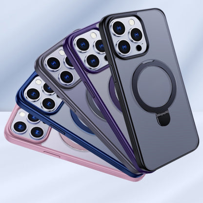 For iPhone 14 Plus Multifunctional MagSafe Holder Phone Case(Purple) - iPhone 14 Plus Cases by buy2fix | Online Shopping UK | buy2fix