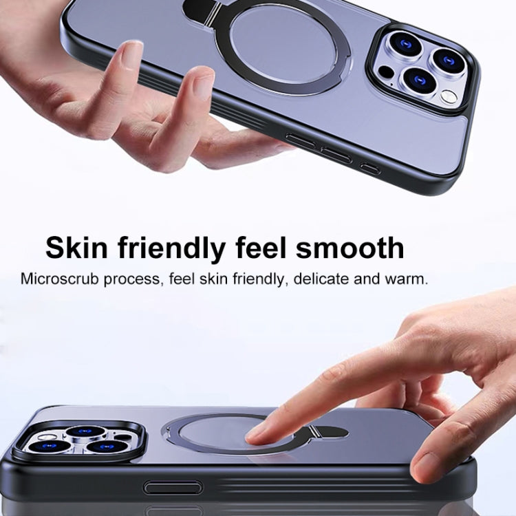 For iPhone 14 Plus Multifunctional MagSafe Holder Phone Case(Purple) - iPhone 14 Plus Cases by buy2fix | Online Shopping UK | buy2fix