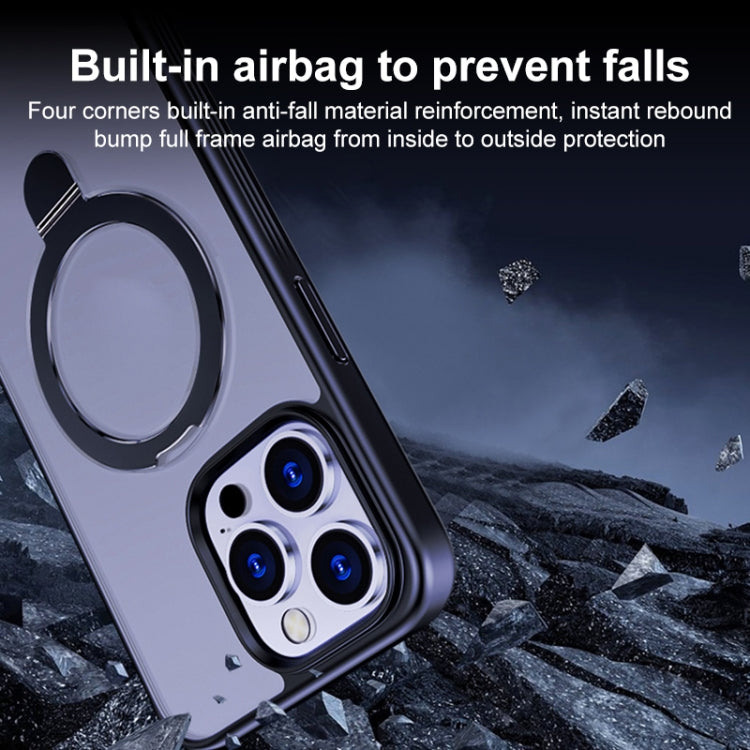 For iPhone 12 Pro Max Multifunctional MagSafe Holder Phone Case(Black) by buy2fix