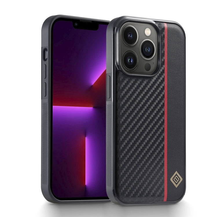 For iPhone 13 Pro LC.IMEEKE 3 in 1 Carbon Fiber Texture Shockproof Phone Case(Black) - iPhone 13 Pro Cases by LC.IMEEKE | Online Shopping UK | buy2fix