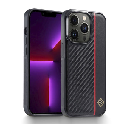 For iPhone 13 Pro LC.IMEEKE 3 in 1 Carbon Fiber Texture Shockproof Phone Case(Black) - iPhone 13 Pro Cases by LC.IMEEKE | Online Shopping UK | buy2fix