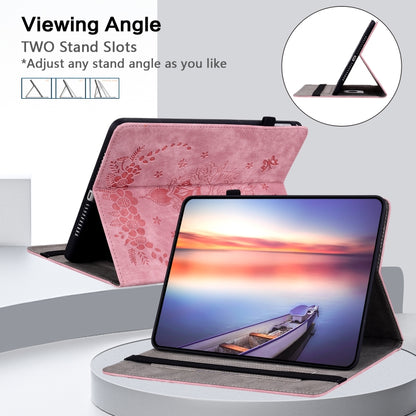 For Amazon Kindle Paperwhite 5 2024 Butterfly Rose Embossed Leather Tablet Case(Pink) - Amazon by buy2fix | Online Shopping UK | buy2fix