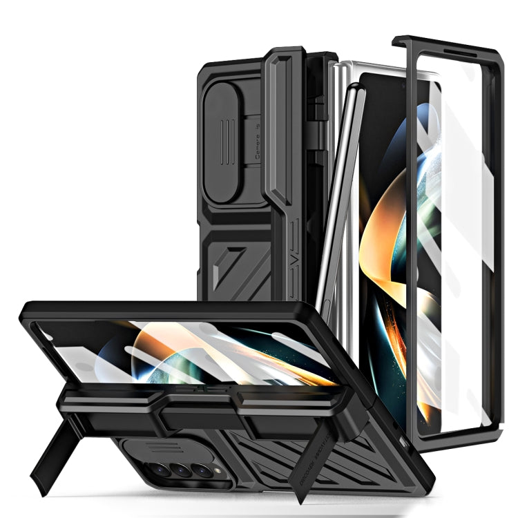 For Samsung Galaxy Z Fold4 TPU + PC Integrated All-inclusive Shockproof Phone Case with Pen(Black) - Galaxy Z Fold4 5G Cases by buy2fix | Online Shopping UK | buy2fix