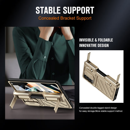 For Samsung Galaxy Z Fold4 TPU + PC Integrated All-inclusive Shockproof Phone Case with Pen(Gold) - Galaxy Z Fold4 5G Cases by buy2fix | Online Shopping UK | buy2fix