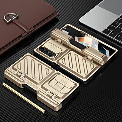 For Samsung Galaxy Z Fold4 TPU + PC Integrated All-inclusive Shockproof Phone Case with Pen(Gold) - Galaxy Z Fold4 5G Cases by buy2fix | Online Shopping UK | buy2fix