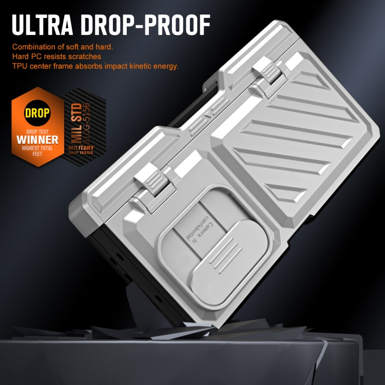 For Samsung Galaxy Z Fold4 TPU + PC Integrated All-inclusive Shockproof Phone Case with Pen(Silver) - Galaxy Z Fold4 5G Cases by buy2fix | Online Shopping UK | buy2fix