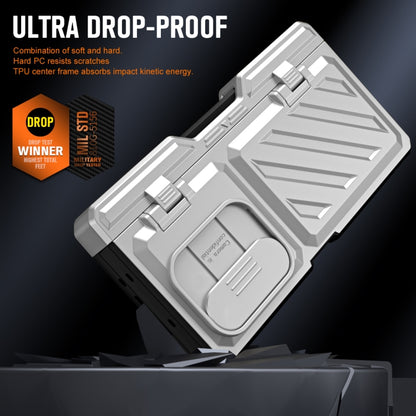 For Samsung Galaxy Z Fold4 TPU + PC Integrated All-inclusive Shockproof Phone Case with Pen(Silver) - Galaxy Z Fold4 5G Cases by buy2fix | Online Shopping UK | buy2fix