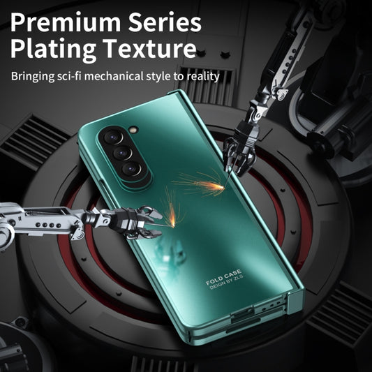 For Samsung Galaxy Z Fold5 Integrated Electroplating Folding All-inclusive Phone Case(Green) - Galaxy Z Fold5 Cases by buy2fix | Online Shopping UK | buy2fix