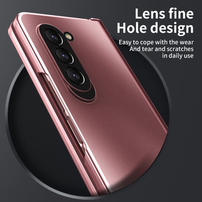 For Samsung Galaxy Z Fold5 Integrated Electroplating Folding All-inclusive Phone Case(Rose Gold) - Galaxy Z Fold5 Cases by buy2fix | Online Shopping UK | buy2fix