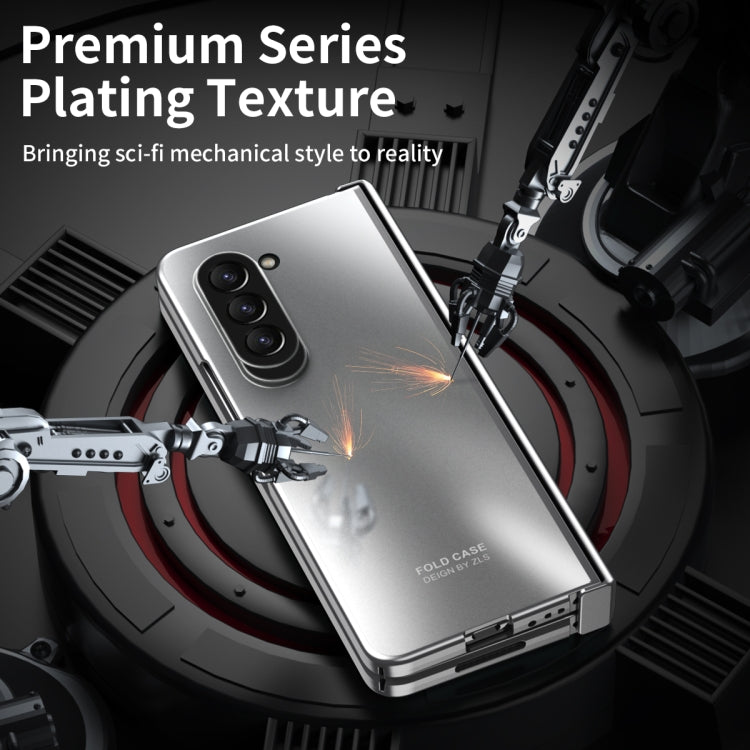 For Samsung Galaxy Z Fold5 Integrated Electroplating Folding All-inclusive Phone Case(Silver) - Galaxy Z Fold5 Cases by buy2fix | Online Shopping UK | buy2fix