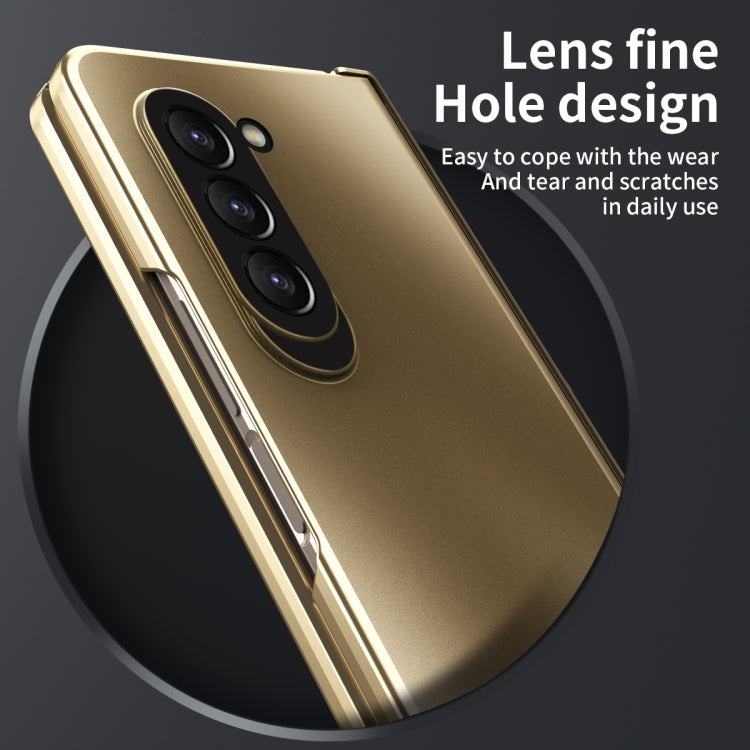 For Samsung Galaxy Z Fold5 Integrated Electroplating Folding All-inclusive Phone Case(Champagne Gold) - Galaxy Z Fold5 Cases by buy2fix | Online Shopping UK | buy2fix